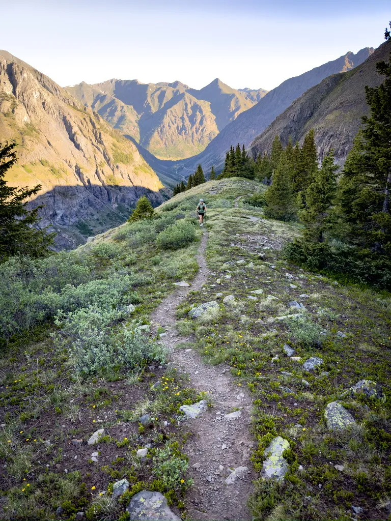 Climbing out of Cunningham Gulch on the Hardrock course